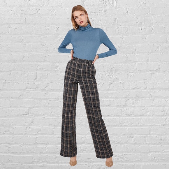 EXPRESS x Negin Mirsalehi plaid high waist trouser - Picture 4 of 7